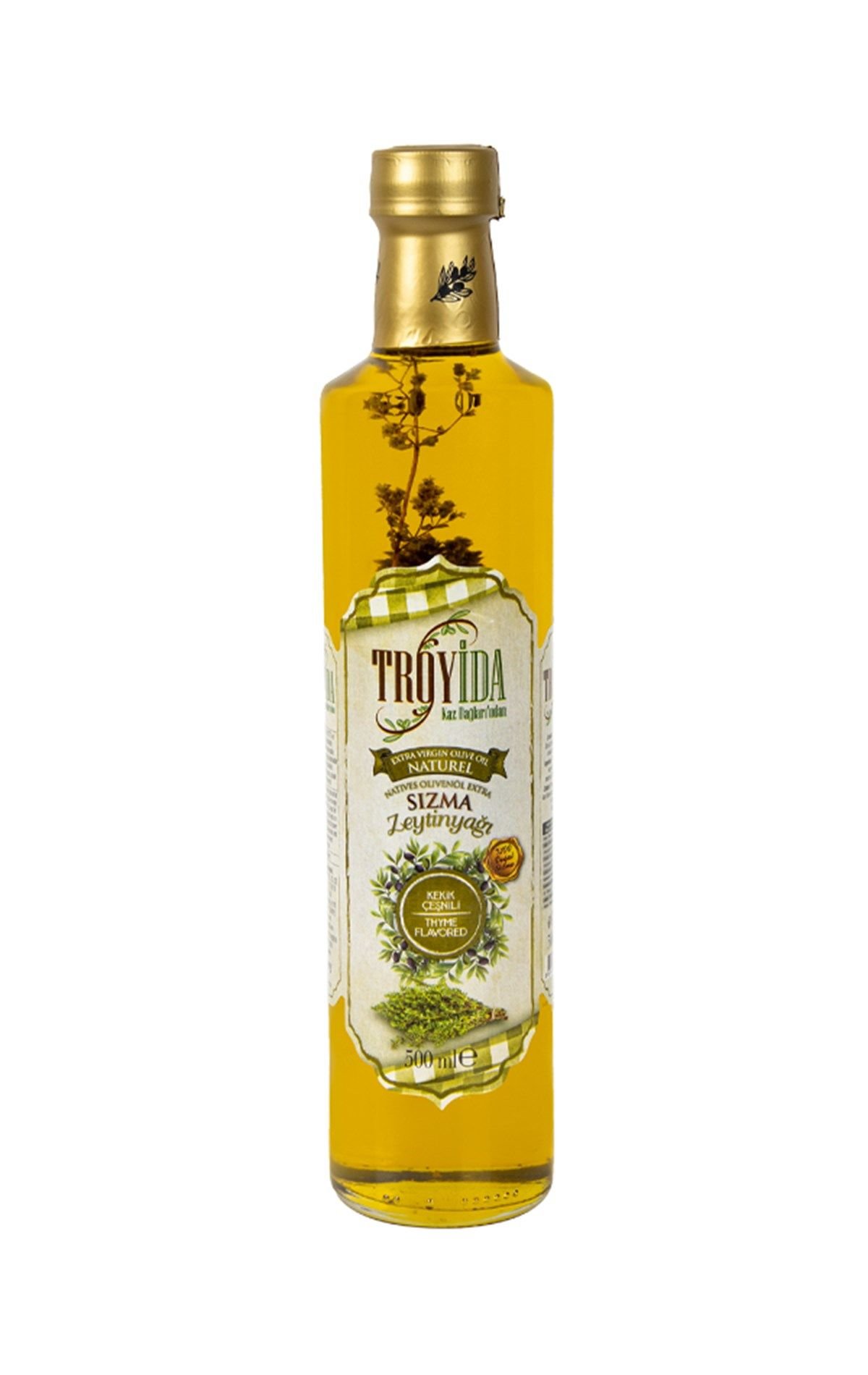 Troyida Kekik Çeşnili Sızma Zeytinyağı Cam Şişe 500 ML